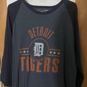 Detroit Tigers Mitchell & Ness MLB Raglan 3/4 Sleeve T-Shirt Men's Blue XL